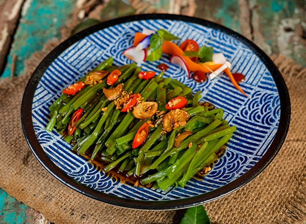 Stir Fried Morning Glory with Oyster Sauce